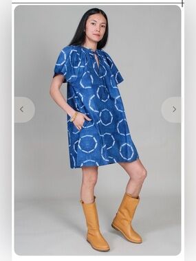Apiece Apart Indigo Geometric Mini Dress